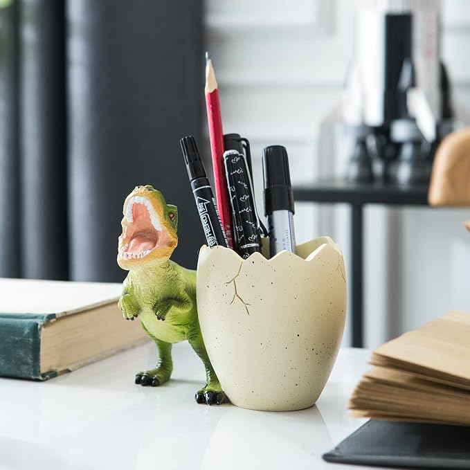 Dinosaur Pen Holder for Desk, Pencil Holder, Cute Fashion Desk Organizers and Accessories, Office Supplies Idea Gift for Women and Kids