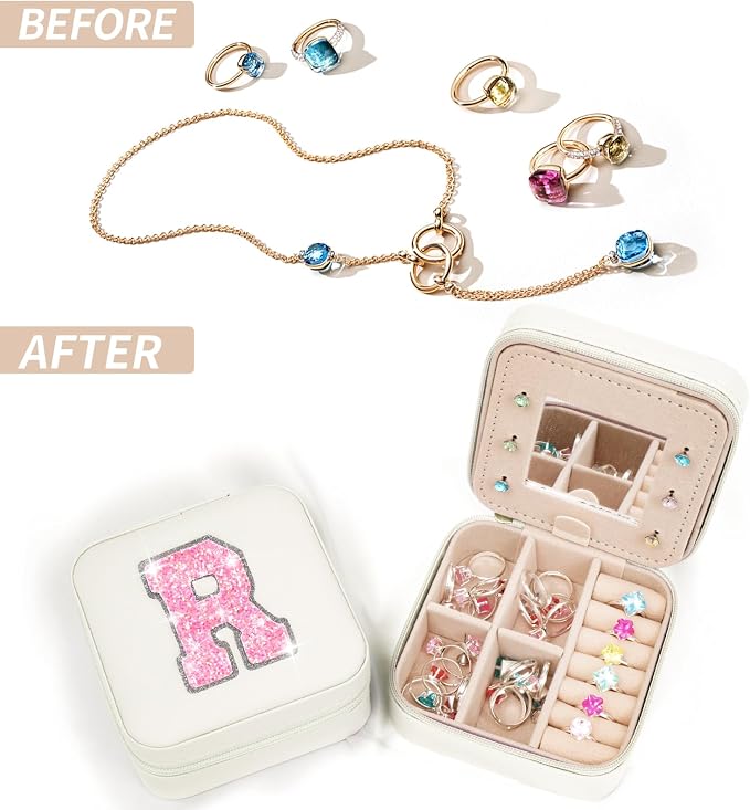 Uygafly Personalized Anniversary Wife's Birthday Gifts,Mothers Day Gifts for Women Wife,Wife Gifts from Husband,Cool Birthday Gifts for Wife,Jewelry Case Cute Jewelry Box for Women | Cream,R