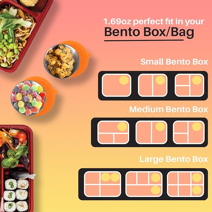 Pack of 6 Salad Dressing Container To Go: Small Condiment Containers with Lids, Reusable Stainless Steel Sauce Cups, Leakproof Silicone Lids for Bento Box, Picnic and Travel (Teal - 1.69oz)