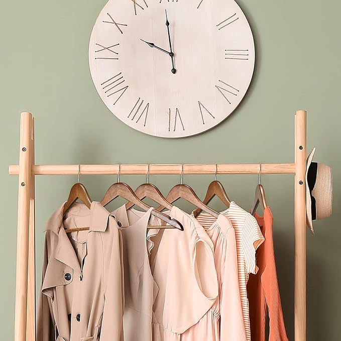HOUSE DAY Bulk Wooden Hangers 200 Pack, Heavy Duty Wood Coat Hangers for Closet, Smooth Finish Woode Suit Hanger with Non Slip Pants Bar, Sturdy Wood Clothes Hanger for Shirts, Walnut