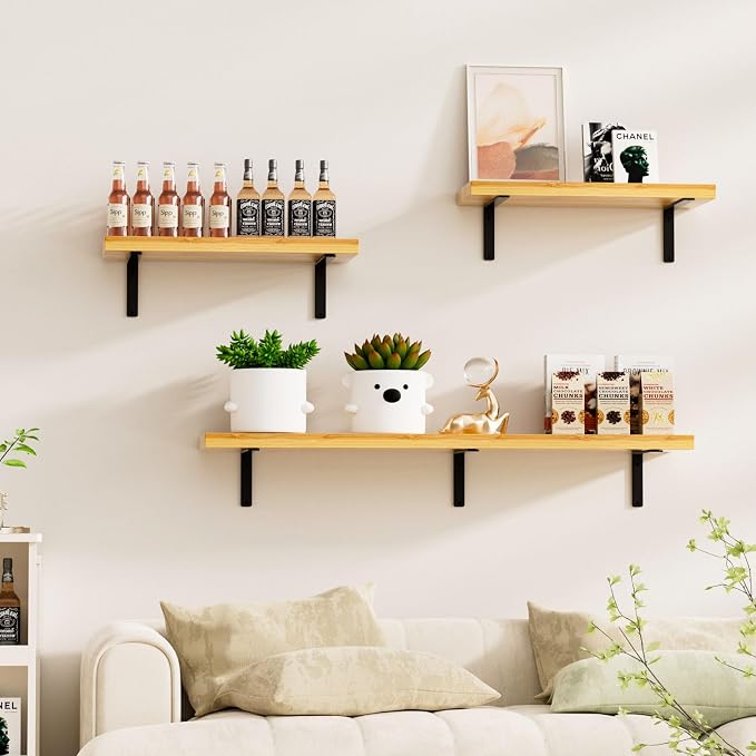 10 Pack - L 5" x H 4" x W1.5, 5mm Thick Black L Shelf Bracket, Iron Shelf Brackets, Metal Shelf Brackets, Floating Shelf, Shelf Supports with Screws