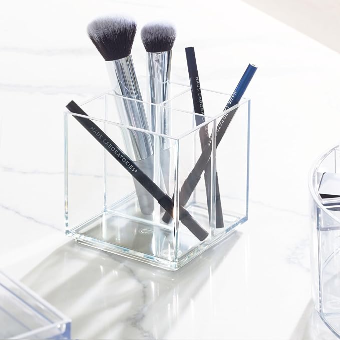 iDesign The Sarah Tanno Collection Cosmetic Organizer Cube, 4" x 4" x 4.25", Clear