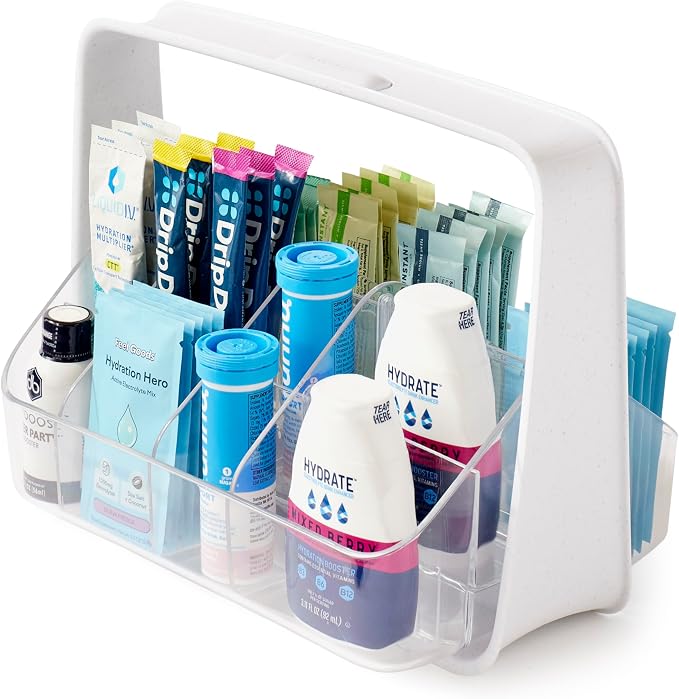 YouCopia SipStation Hydration Caddy, Adjustable Packet + Tea Bin Organizer