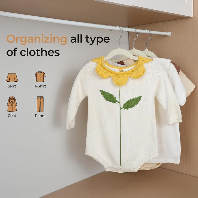 GoodtoU Kids Hangers Velvet 50 Pack 14" - Kids Felt Hangers Non Slip Toddler Hanger Childrens Hanger for Kid