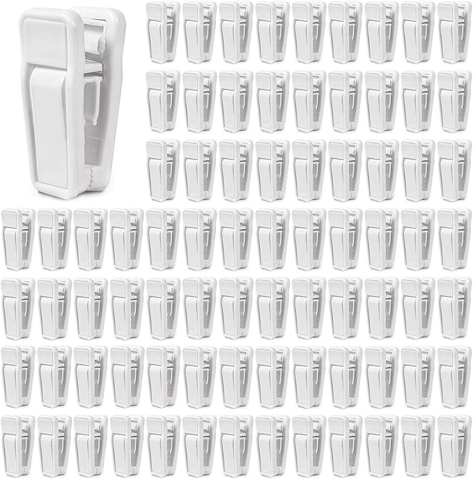 KISEER 80 Pcs Plastic Baby Hanger Clips Slim-line Finger Clips Set for Clothes Hanger Velvet Hanger (White)