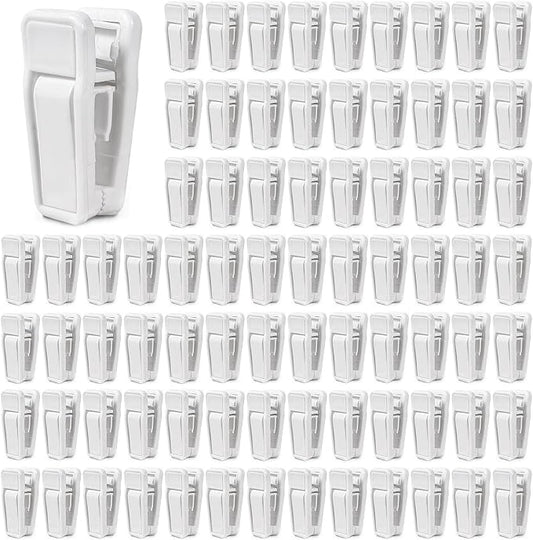 KISEER 80 Pcs Plastic Baby Hanger Clips Slim-line Finger Clips Set for Clothes Hanger Velvet Hanger (White)