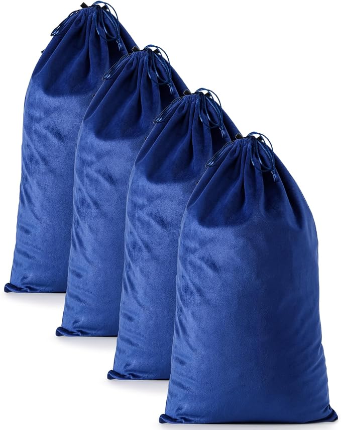 4 Pcs Shoe Bags for Travel, Large Boot Bag, Palace Blue, 21.2x13.3 Inch | Washable & Reusable Travel Shoe Bags, Dustproof Shoe Bags with Drawstring Closure, Suitable for Travel, Home Storage