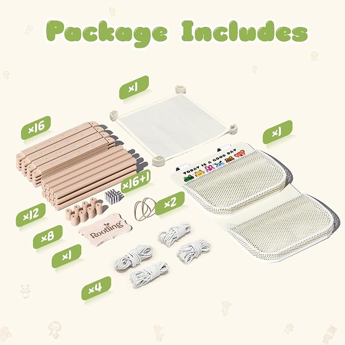 Stuffed Animal Storage & Organizer, 54 inch Tall Wooden Cute Zoo Toy Holder w/Building Block Storage Bag, Premium Wooden Material with Elastic Cord For Toddler Rooms, Playrooms & Bedrooms