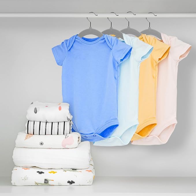 Utopia Home Kids Velvet Hanger 50 Pack – 11" Premium Baby Hangers - Grey | Premium Non-Slip Baby Hangers for Baby and Toddlers, Durable Ultra-Slim Space-Saving Closet Organizers