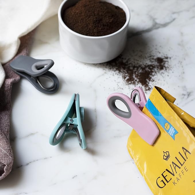 COOK WITH COLOR Chip Bag Clips with Magnet for Food Storage with Airtight Seal Grip for Bread Bags, Snack Bags and Food Bags