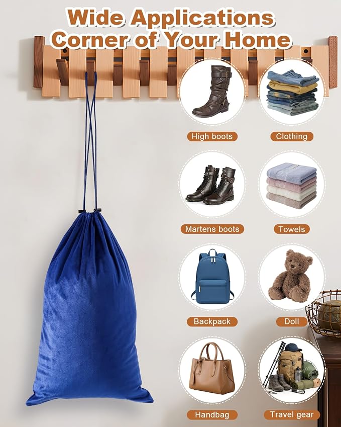 2 Pcs Shoe Bags for Travel, Large Boot Bag, Palace Blue, 21.2x13.3 Inch | Washable & Reusable Travel Shoe Bags, Dustproof Shoe Bags with Drawstring Closure, Suitable for Travel, Home Storage