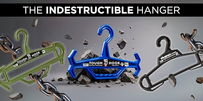 Tough Hanger XL | A Beast of a Hook | American Made | Premium X-Large Heavy Duty |Outdoor Gear,Wetsuit Dive Scuba Gear & Heavy Clothing–180 lb Capacity Hanger |Built in Gripper Carry Handle, 1 Black
