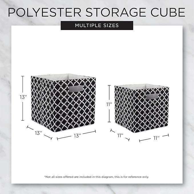 DII Non Woven Polyester Storage Bin, Polka Dot, Black & Gold, Small Set of 2