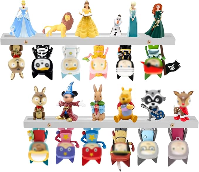 for Tonies Box Shelf Storage Magnetic Wall Mounted Set of 2, Compatible with Tonies Characters Figures Player Character for Children Room (Gray)