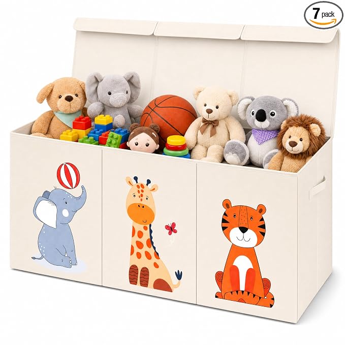 Zebra Baby Toy Storage Organizer for Kids and Toddlers, 40" x 13.5" x 16.5" - Large Collapsible Toy Chest for Living Room - Box, Bin, Organizer for Boys and Girls, Extra Big
