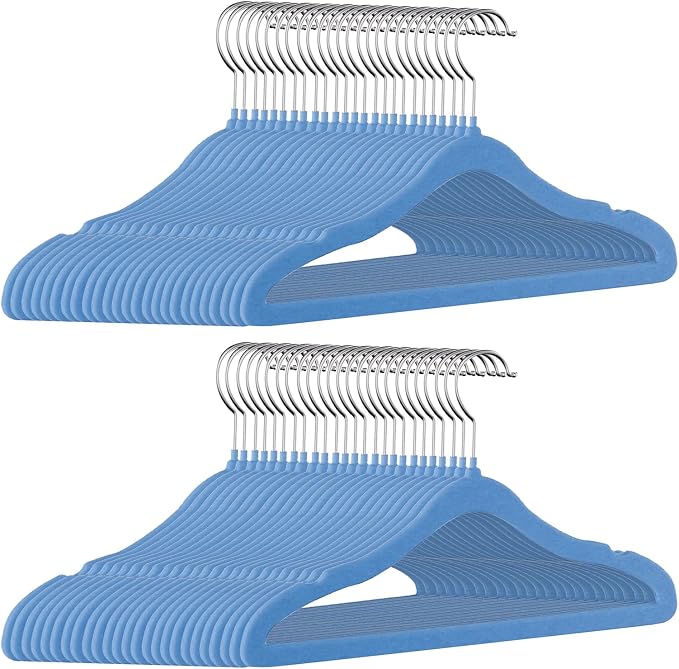 GoodtoU Kids Hangers Velvet 50 Pack 14" - Kids Felt Hangers Non Slip Toddler Hanger Childrens Hanger for Kid