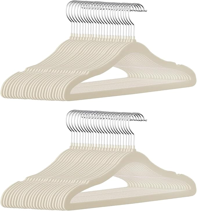 GoodtoU Kids Hangers Velvet 50 Pack 14" - Kids Felt Hangers Non Slip Toddler Hanger Childrens Hanger for Kid