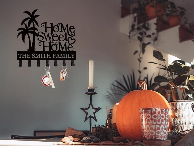 Sweet Home Key Holder for Wall, Key Hanger Decor for Kitchen, Entryway, Hallway, Office, Doorway Housewarming Gifts New Home