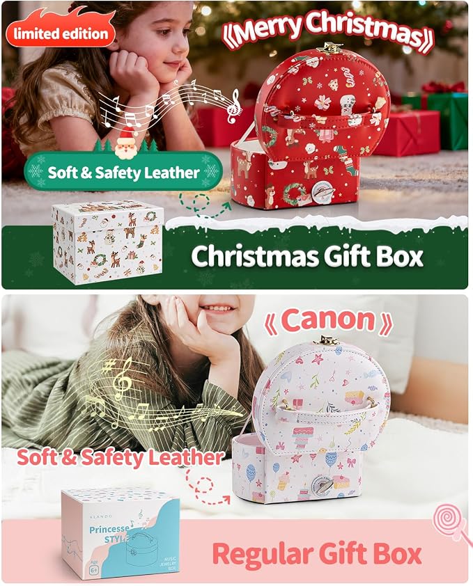 VLANDO Bithday Gift for Girl - Musical Jewelry Box for Girls, Small Kid Music Box with Ballerina for Party Bedroom Decor, Gifts for Girls Kids - Fantasy