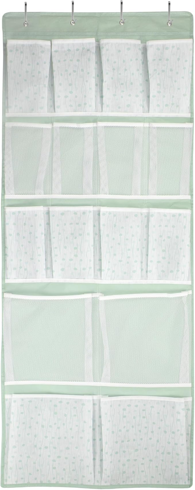 16 Pockets- Over Door Hanging Storage Organizer with 4 Kinds Pouch,Behind Closet Hanging Shelf Holder for Sock,Hat,Underwear,Travel Outfit,Shoes,Back of Door Space-saving Organization for Home,Dorm,RV