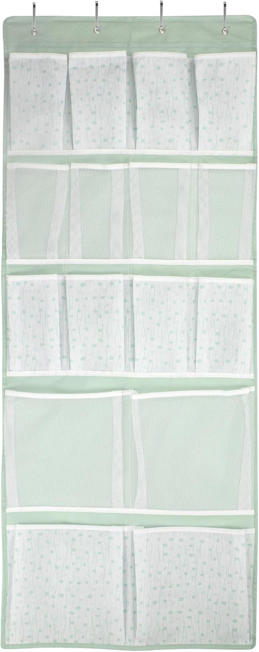 16 Pockets- Over Door Hanging Storage Organizer with 4 Kinds Pouch,Behind Closet Hanging Shelf Holder for Sock,Hat,Underwear,Travel Outfit,Shoes,Back of Door Space-saving Organization for Home,Dorm,RV