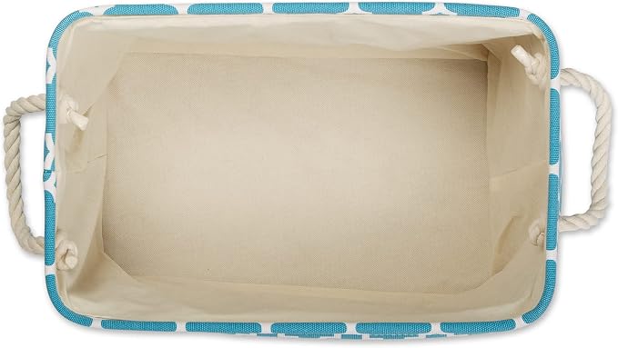 DII Polyester Container with Handles, Lattice Storage Bin, Small, Storm Blue
