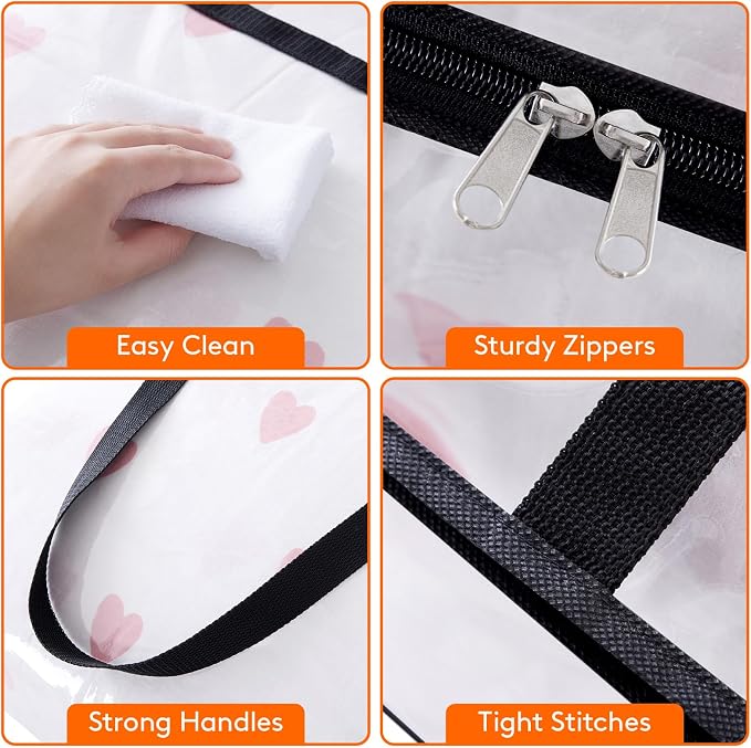 Lifewit 2 Pack Clear Clothes Storage Bags, 95L Plastic Blanket Storage Bag, Vinyl Foldable Moving Bags with Zipper, Closet Organizers and Storage Containers for Bedding, Duvet, Comforter