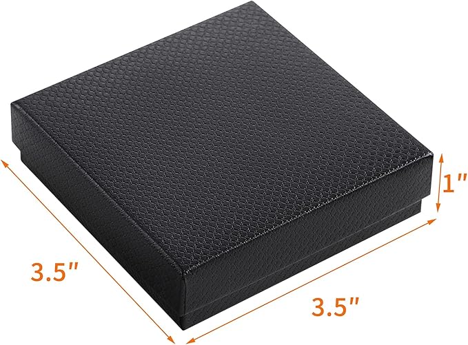 GEFTOL Jewelry Gift Boxes 20 Pack 3.5x3.5x1 Inch Cardboard Jewelry Boxes,Small Gift Boxes for Jewelry Earrings Necklaces Handmade Bangles Bracelets(Black)