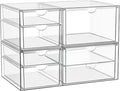 YFXCVSL Clear Stackable Storage Drawers, Acrylic Makeup Organizer with 7 Drawers, Bathroom Organizers and Storage, Plastic Bins for For Vanity, Undersink, Kitchen Cabinets, Pantry
