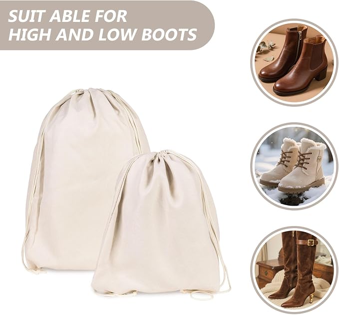 LAKE OF FIRE 4 Pcs Boot Bag for Cowboy Boots - Travel Boot Storage Shoes Bag for Cowboy Boot Protection (21" X 12")
