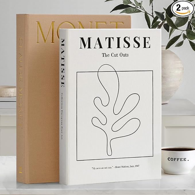 Decorative Book for Home Decor - Aesthetic Fake Books for Coffee Table Decoration - Set of 2 Linen Faux Book for Room Bookshelf Decor - Fake Books Storage Box for Photo and Keepsake
