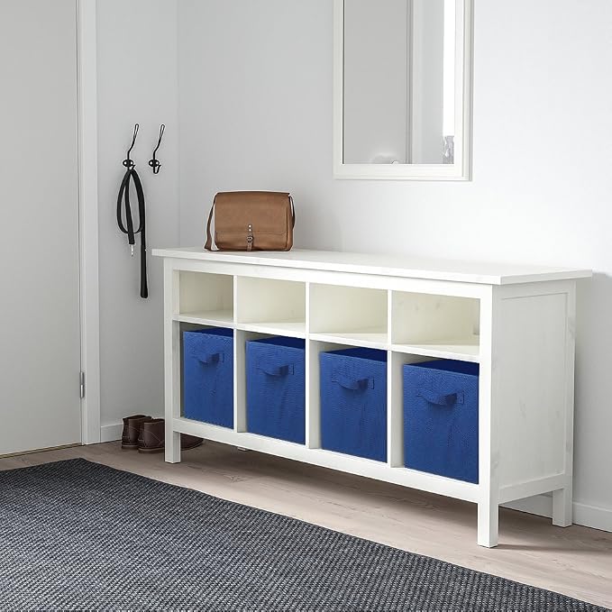 PowerKing Collapsible Storage Cubes with Handles, Fabric Foldable Bins for Closet Shelves, Durable Organization Storage Bins, 10.5'' x 11'' x 10.5'', 2 Pack, Dark Blue