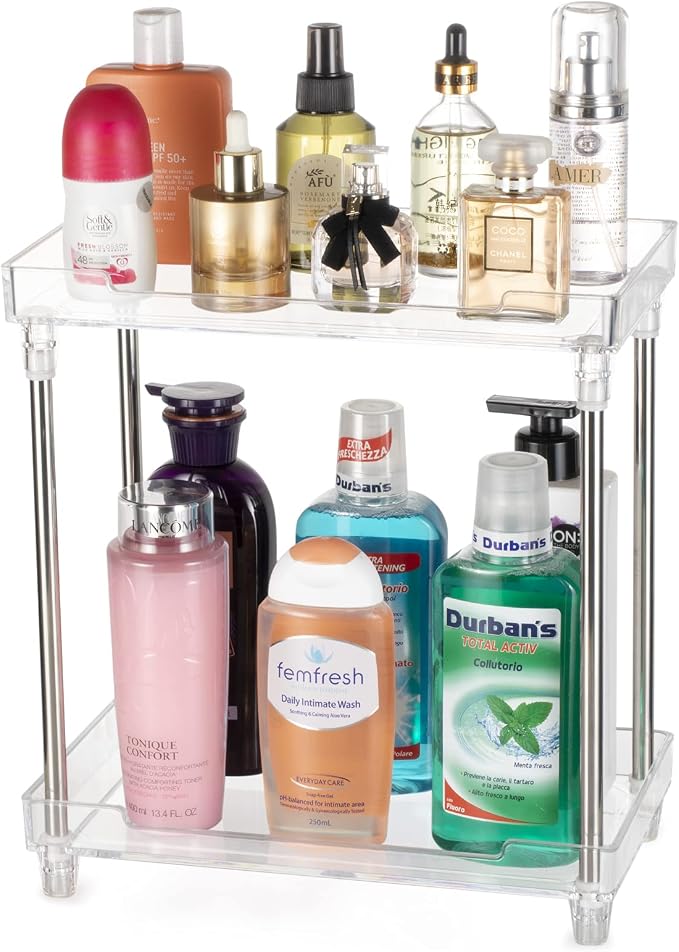 Argox Transparent Bathroom Shelf - Countertop & Sink Storage Organizer