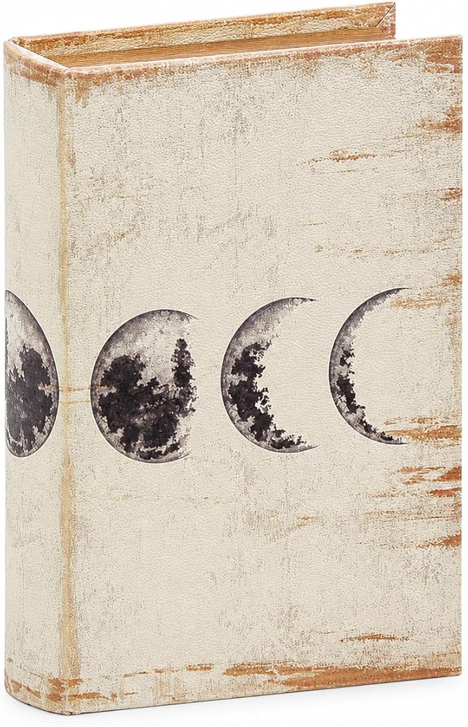 PACOLO Decorative Book Boxes, Faux Wood with Magnetic cover Storage for Hidden Jewelry, Money, and Cash (Lunar Eclipse)
