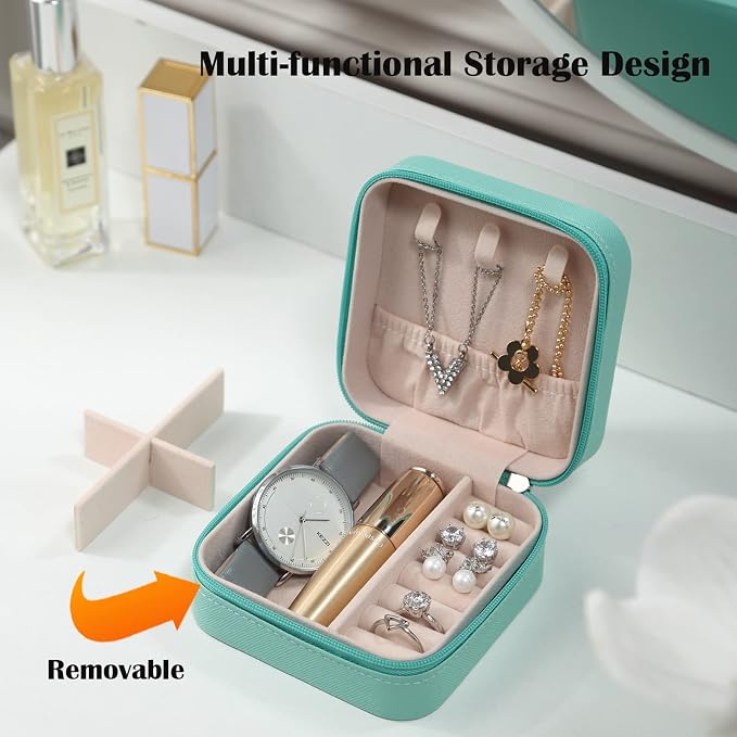 Travel Jewelry Case Bridesmaid Gifts Box,12 Pack Small Jewelry Box Mini Jewelry Organizer,PU Leather Portable Earring Storage Box for Women Girls Bridesmaid Proposal Gifts