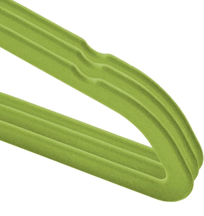Casafield 100 Velvet Baby Hangers - 11" Size for Infant & Toddler Clothes - Lime Green