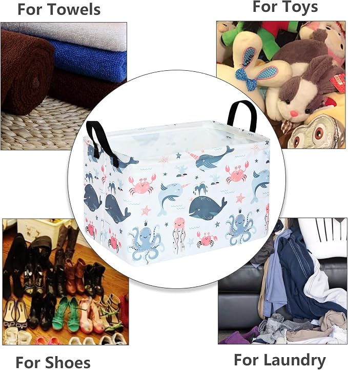 MAIZMZ Baby Storage Basket Cute Gifts Basket Toys Organizer Waterproof Kids Hamper Nursery Bins Women Storage Cube for Home/Dorm/Kitchen/Pet/Office/Closet/Shelf/Room Decor