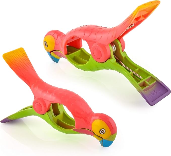 O2COOL BocaClips Beach Towel Holders Pool & Patio Clips Psrrot 2pk | Yes
