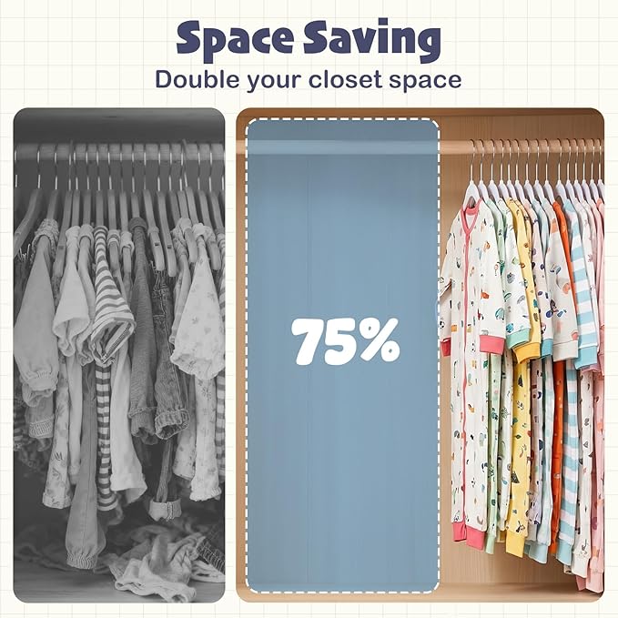 HOUSE DAY 11 Inch Velvet Baby Hangers 50 Pack White, Premium Kids Hangers for Children, Infant & Toddler Clothes, Durable Non Slip Small Baby Felt Hanger for Closet, Ideal for Everyday Use