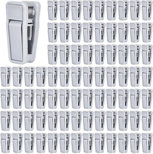KISEER 80 Pcs Plastic Baby Hanger Clips Slim-line Finger Clips Set for Clothes Hanger Velvet Hanger (Grey)