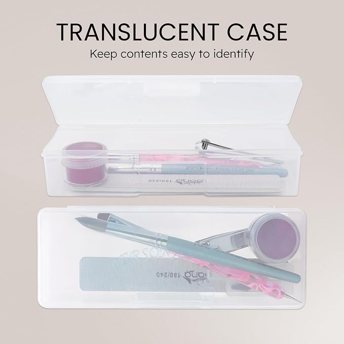 Beauticom Personal Box Storage Case for Professional Manicurist Nails Pedicure (Large Size) (4 Pieces, FROSTED)