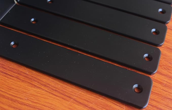 24 Pack - L 8" x H 6" x W1.5, 5mm Thick Black L Shelf Bracket, Iron Shelf Brackets, Metal Shelf Brackets, Floating Shelf, Shelf Supports with Screws