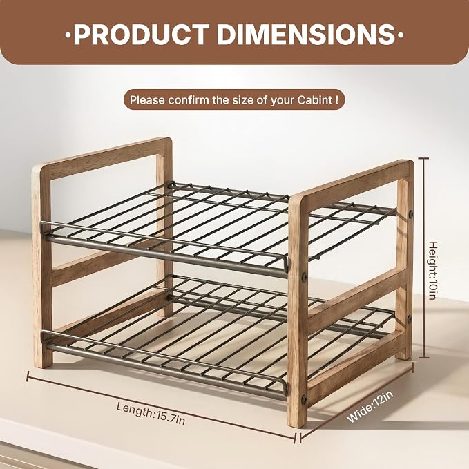 DGWJSU Can Organizer for Pantry 2-Tier, Can Storage Organizer Pantry, Soda Can Organizer, Holds up to 24 Cans Holders for Pantry, Cabinet, Countertop, Carbonized Brown