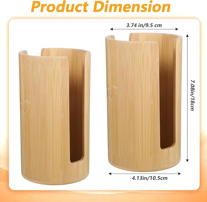 2Pcs Mason Jar Lid Organizer, Bamboo Vertical Storage Holder, Mason Jar Accessories, Bamboo Storage Holder for Home Kitchen Organization & Tumbler Lids (Wide Mouth)