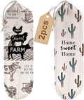 2Pcs Farmhouse Plastic Bag Holder for Kitchen Essentials, Reusable Hanging Grocery Bag Organizer, Washable Large Grocery Trash Bags Storage Dispenser, Farmhouse Home Decor