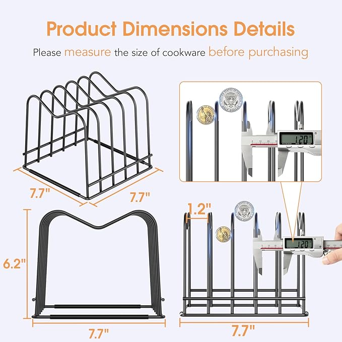 ORDORA 2 Pack Cutting Board Holder Stand Rack Organizer for Cabinet, 5mm Wire Storage Rack for Countertop, Baking Cookie Sheet Pan Organizer inside Cabinet, Chopping Board Holder for Pots and Skillets