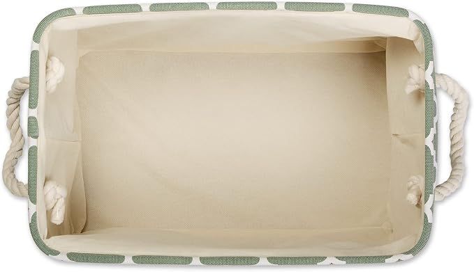 DII Polyester Container with Handles, Lattice Storage Bin, Medium, Artichoke