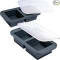 Souper Cubes 2 Cup Silicone Freezer Molds, Charcoal, 2-Pack | 100% Platinum-Cured Silicone Freezer Cubes, Oven and Microwave Safe, Perfect for Freezing Lasagna, Casseroles and More