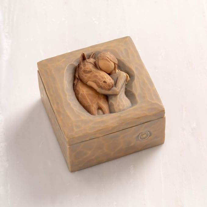 Willow Tree Quiet Strength, Always There for Me, Expresses Love for Horses with Message of Friendship and Caring, For Jewelry, Sculpted Hand-Painted Keepsake Box