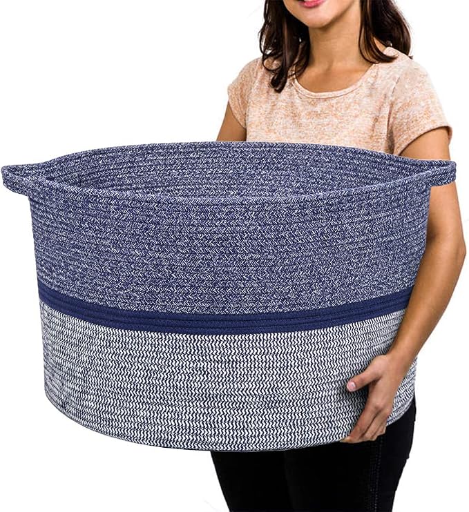 R RUNKA Extra Large Storage Basket - Soft Woven Organizer, 22" x 14"